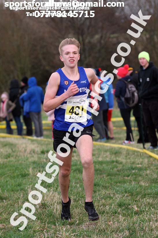 Mens under-17s North Eastern Cross Country, 2018 Northern Cross Country Champs., Wrekenton, Gateshead. Photo:  David T. Hewitson/Sports for All Pics